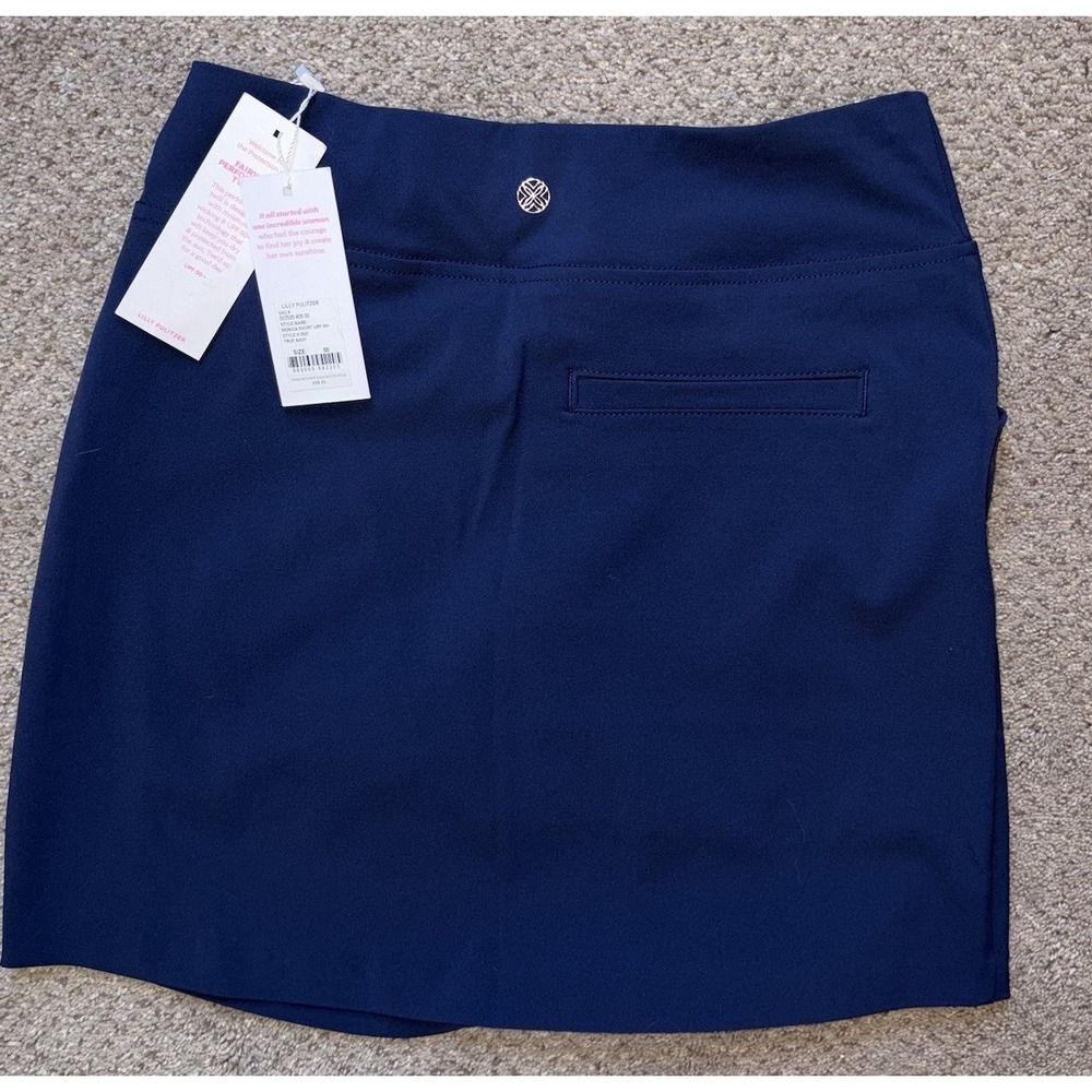 New Lilly Pulitzer Monica‎ Skort 00 True Navy UPF 50+ Golf Pickleball Casual